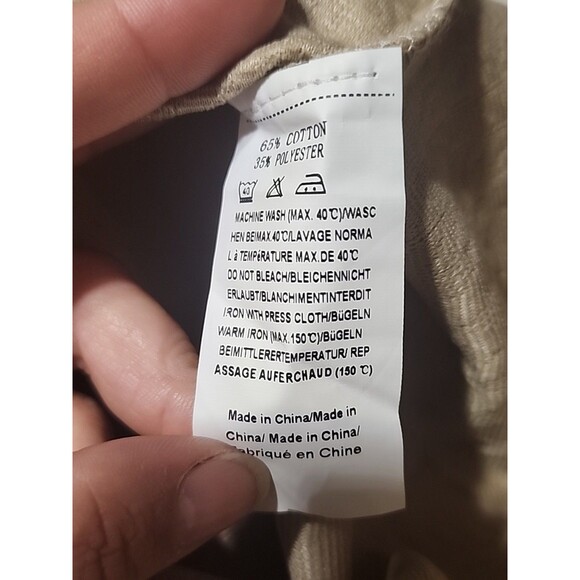 COOFANDY Men’s 2XL Khaki Textured Knit Polo Shirt Short Sleeve Luxury Casual - Picture 6 of 6